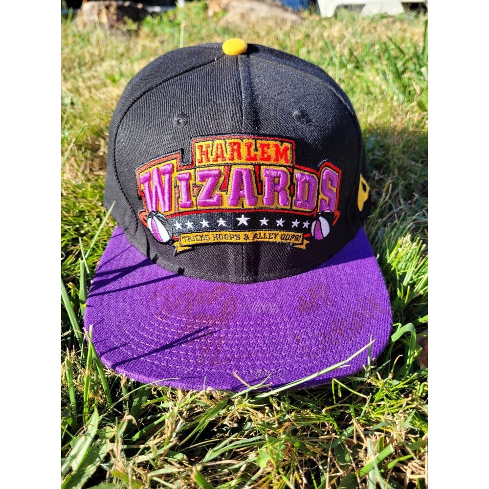 Harlem Wizards Autographed Snapback Hat – Adjustable – Basketball Memorabilia